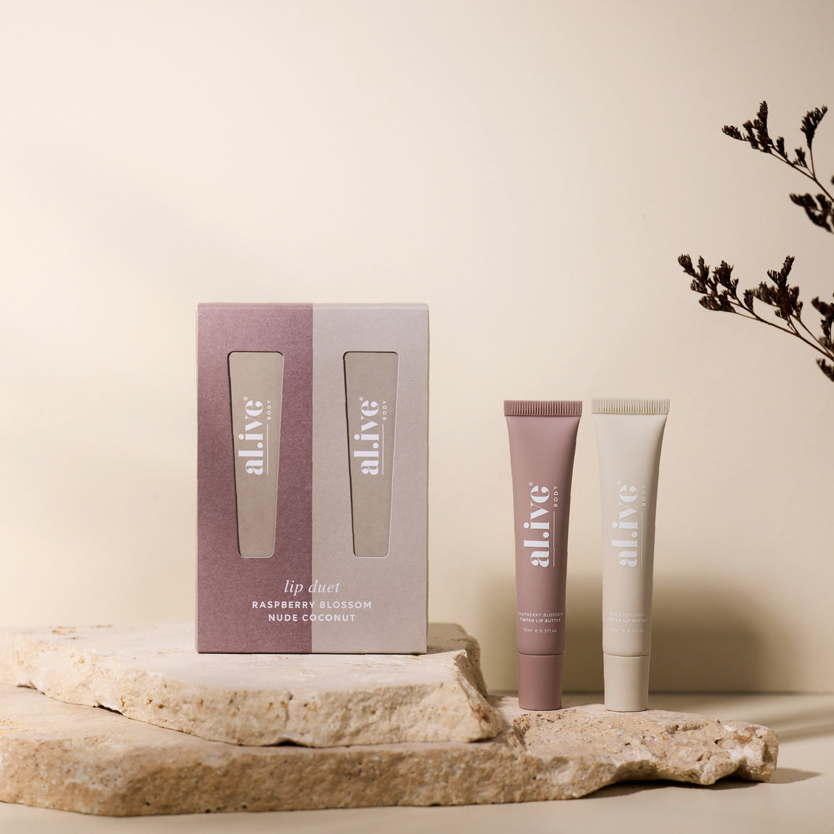 Lip Duet - Raspberry Blossom + Nude Coconut