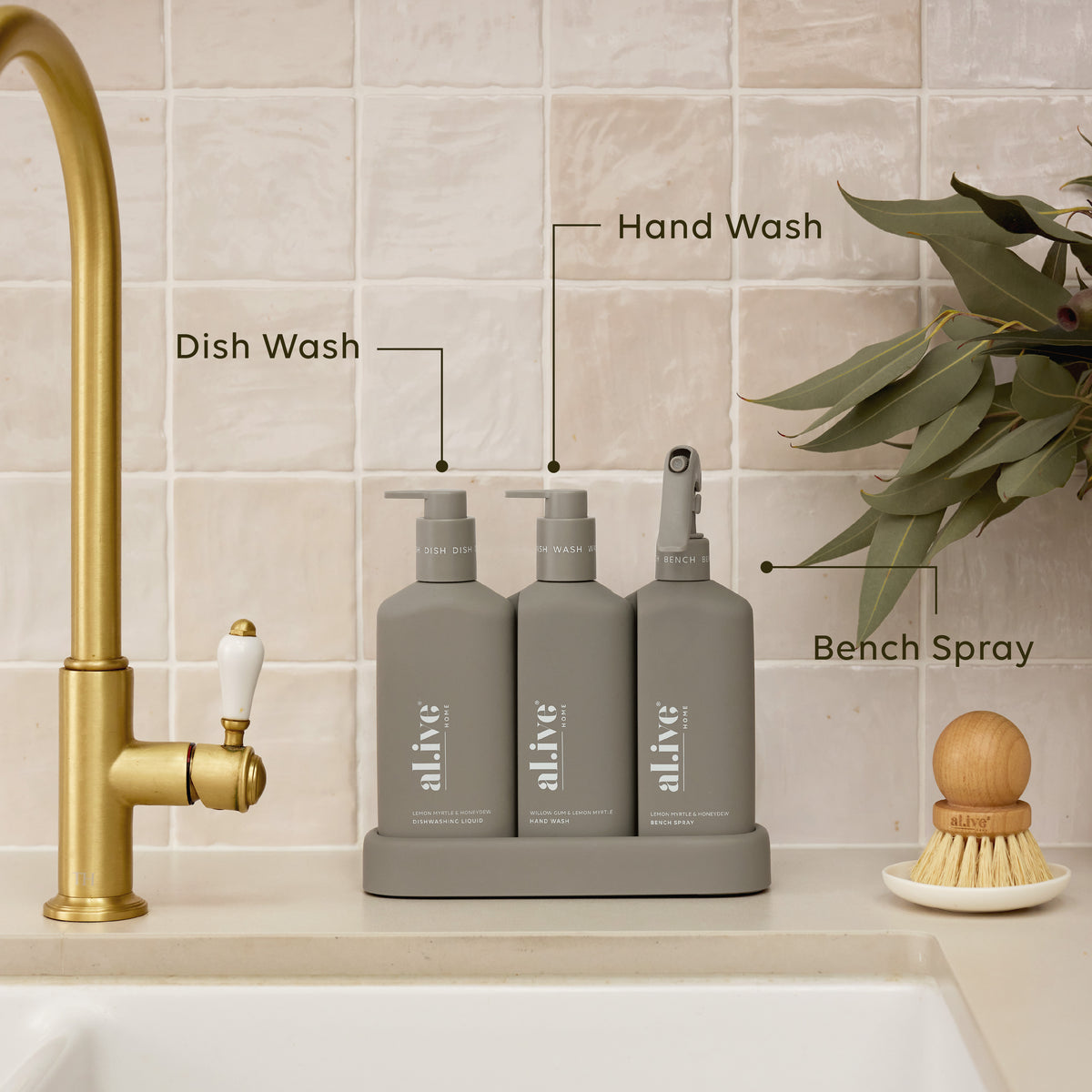 KITCHEN TRIO -WILLOW GUM & LEMON MYRTLE + LEMON MYRTLE & HONEYDEW