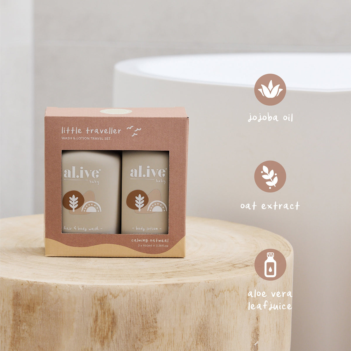 LITTLE TRAVELLER - WASH & LOTION TRAVEL SET - al.ive body