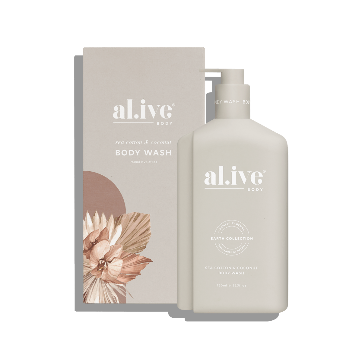 750ML BODY WASH - SEA COTTON & COCONUT - al.ive body