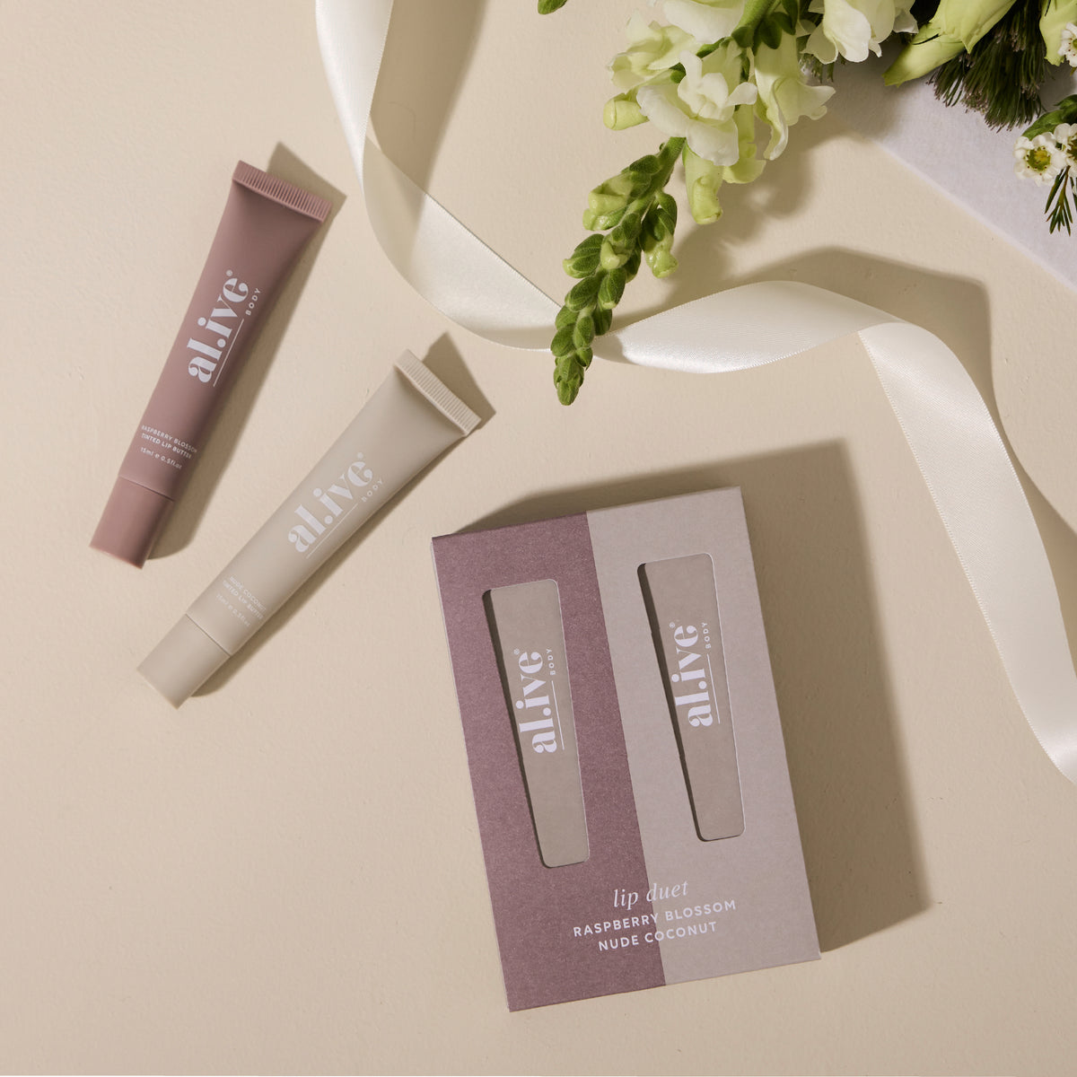 Lip Duet - Raspberry Blossom + Nude Coconut