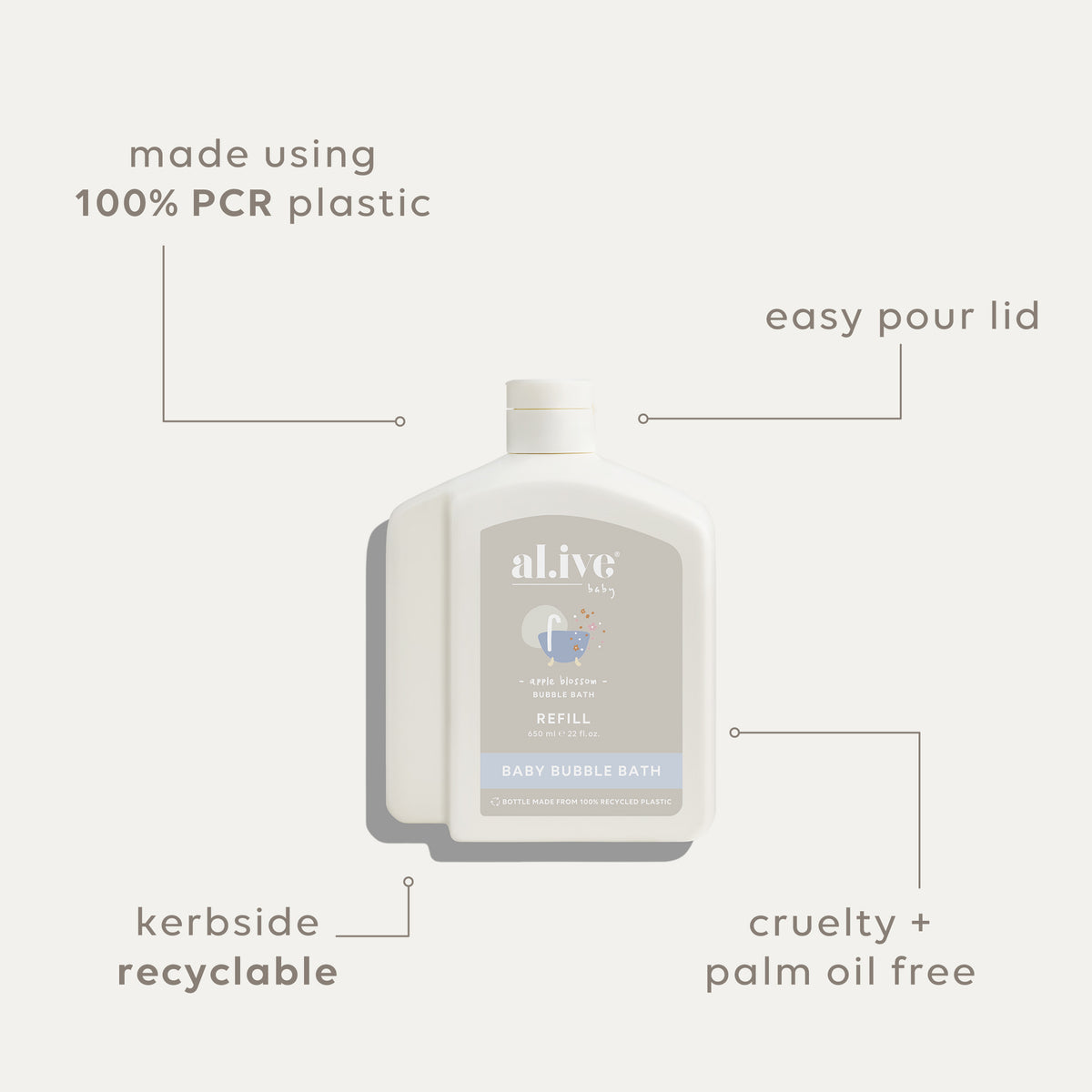 650ML BUBBLE BATH REFILL - APPLE BLOSSOM