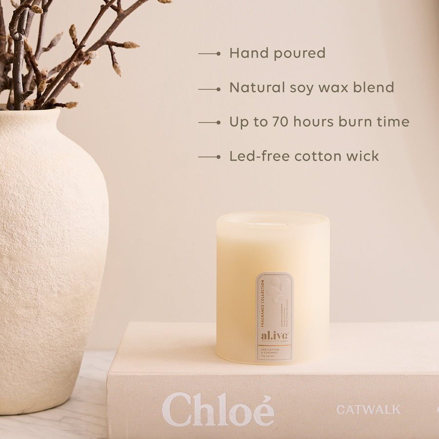 SOY CANDLE - SEA COTTON & COCONUT