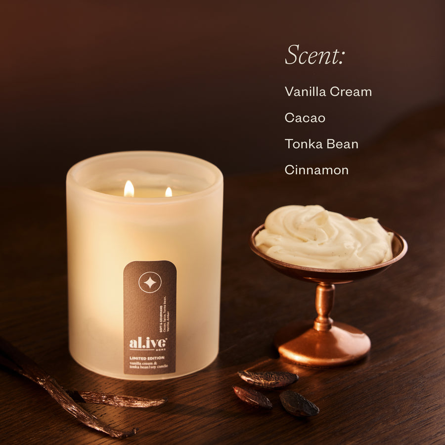 Soy Candle - Vanilla Cream & Tonka Bean