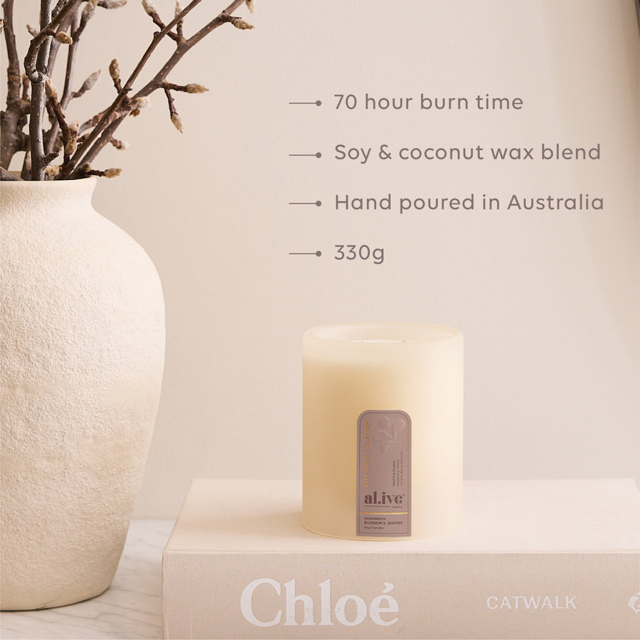 SOY CANDLE - RASPBERRY BLOSSOM & JUNIPER