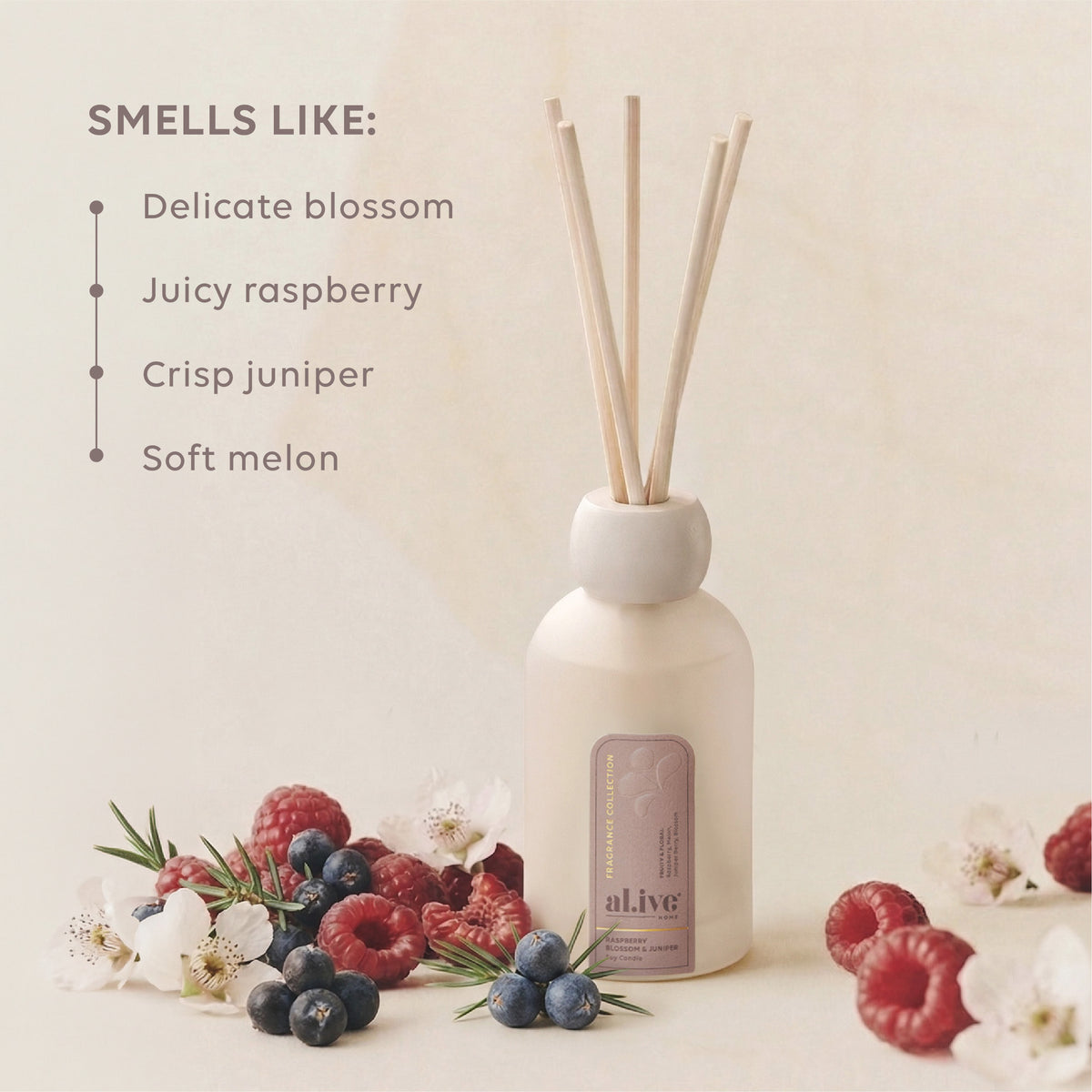REED DIFFUSER  - RASPBERRY BLOSSOM & JUNIPER
