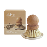POT BRUSH + CERAMIC TRAY