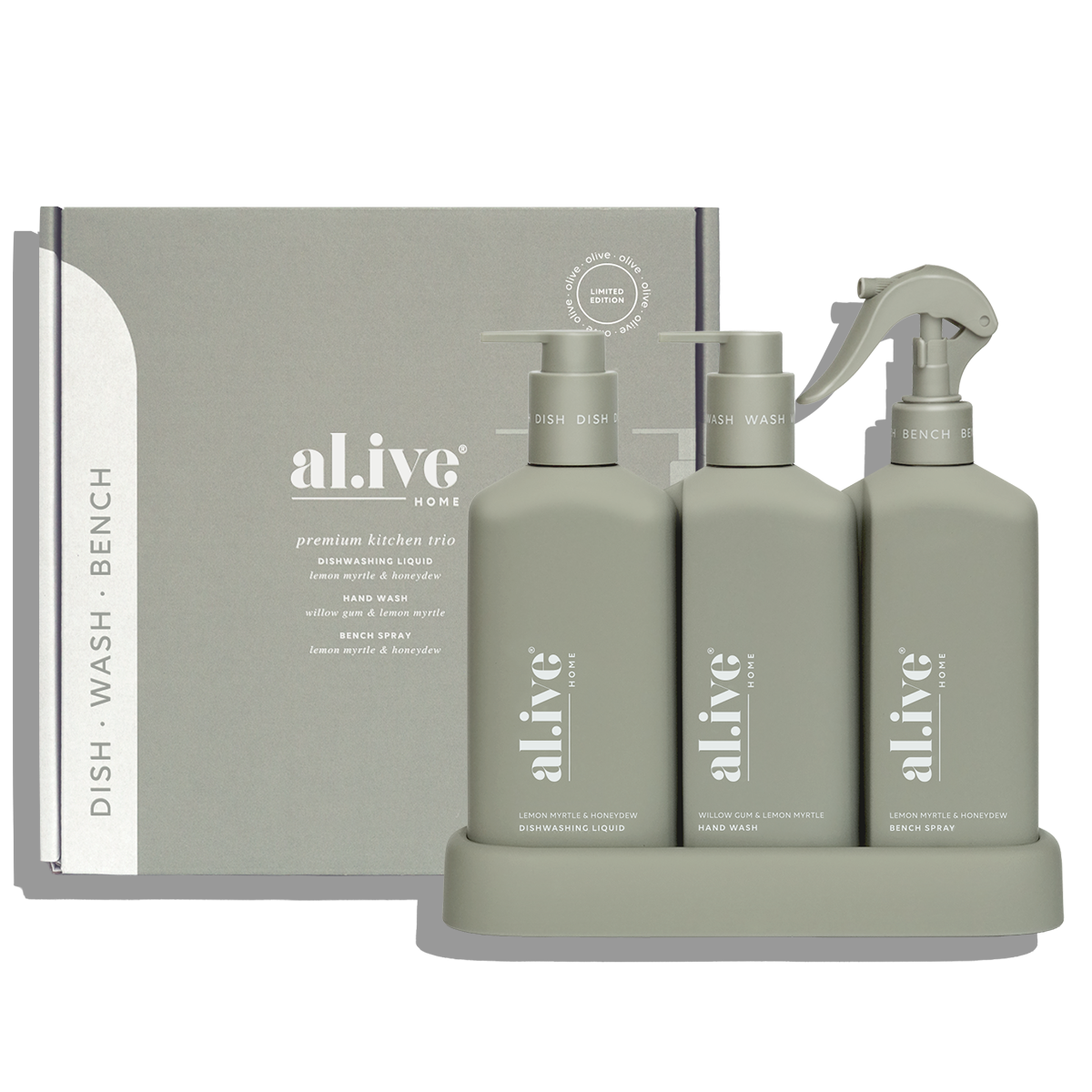 KITCHEN TRIO -WILLOW GUM & LEMON MYRTLE + LEMON MYRTLE & HONEYDEW