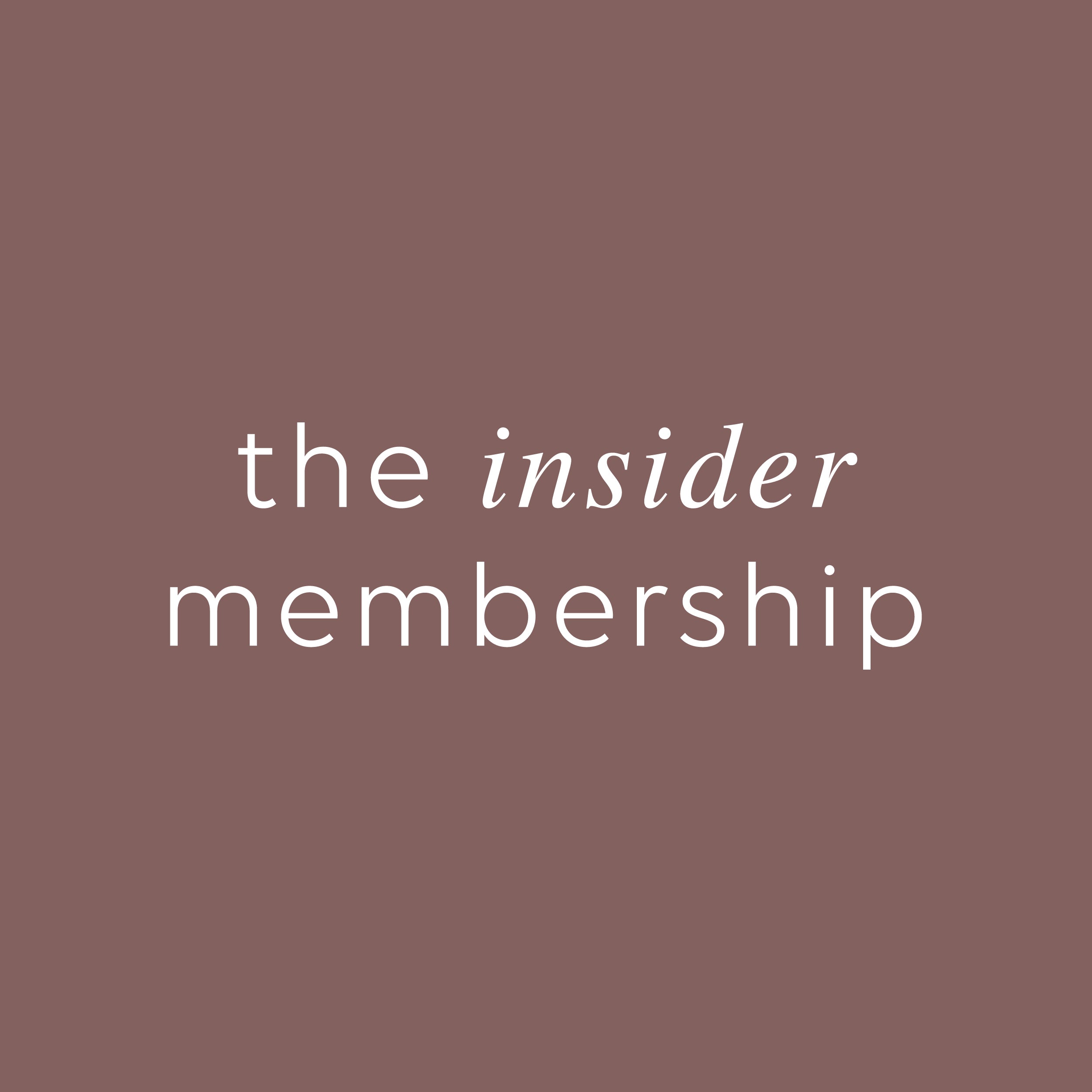 THE INSIDER MEMBERSHIP - al.ive body
