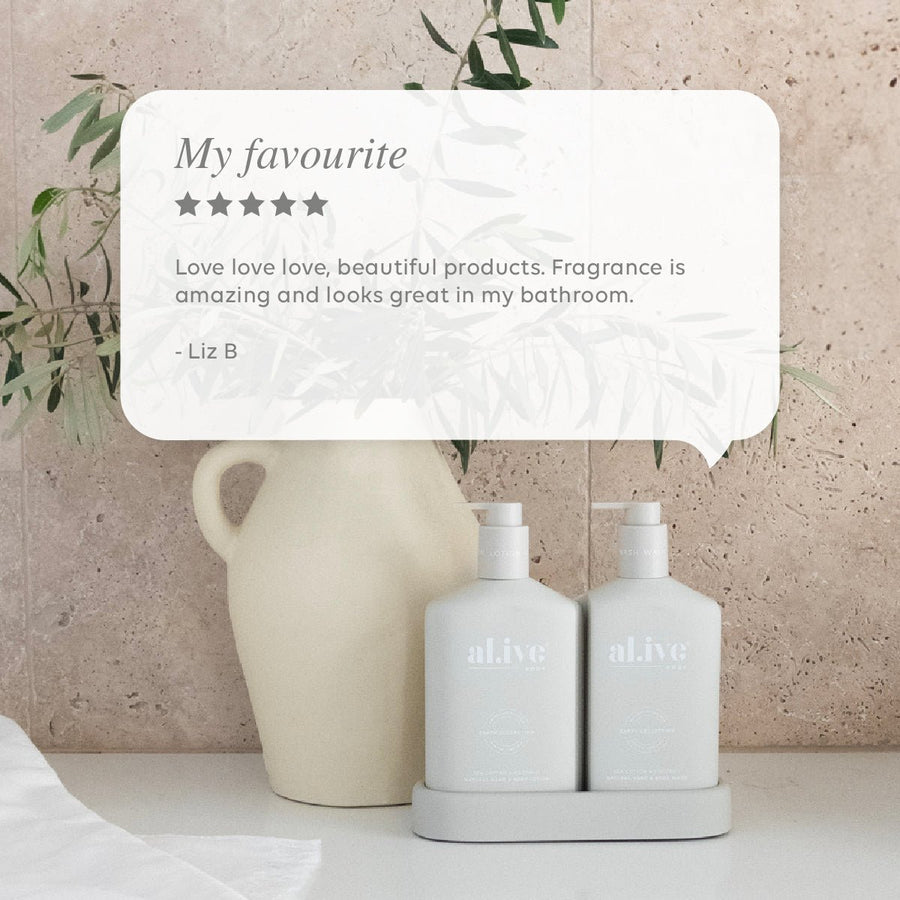 WASH & LOTION DUO + TRAY - SEA COTTON & COCONUT - al.ive body